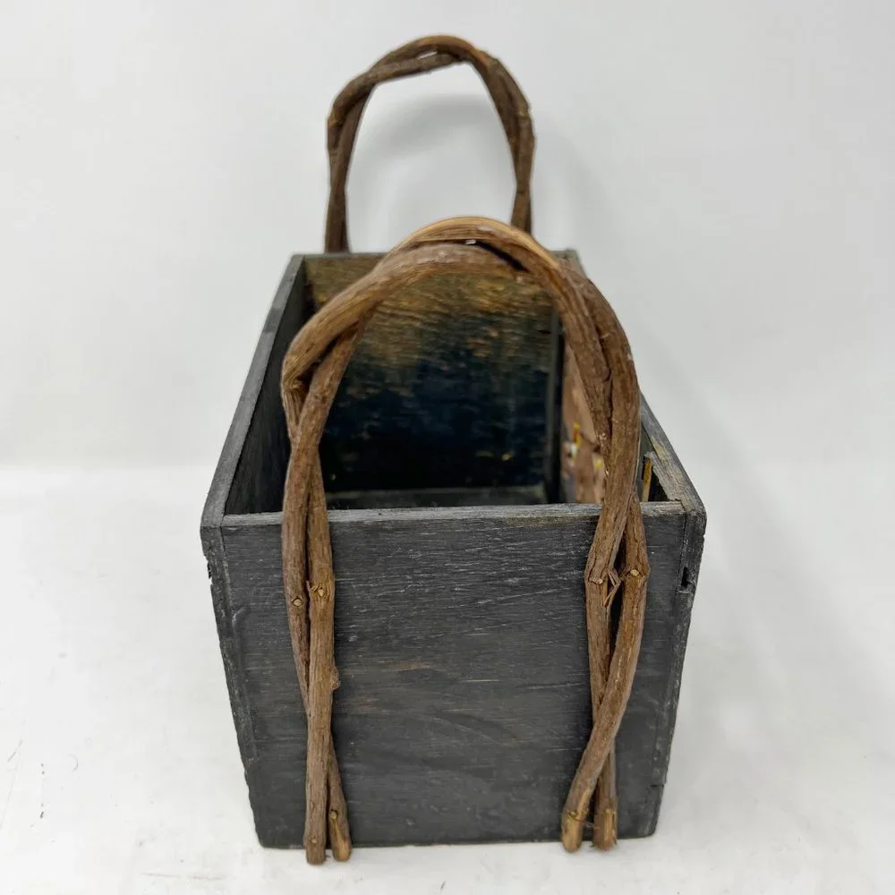 Primitive Fall Harvest Wooden Box Country Fall Pumpkin Decor Thanksgiving